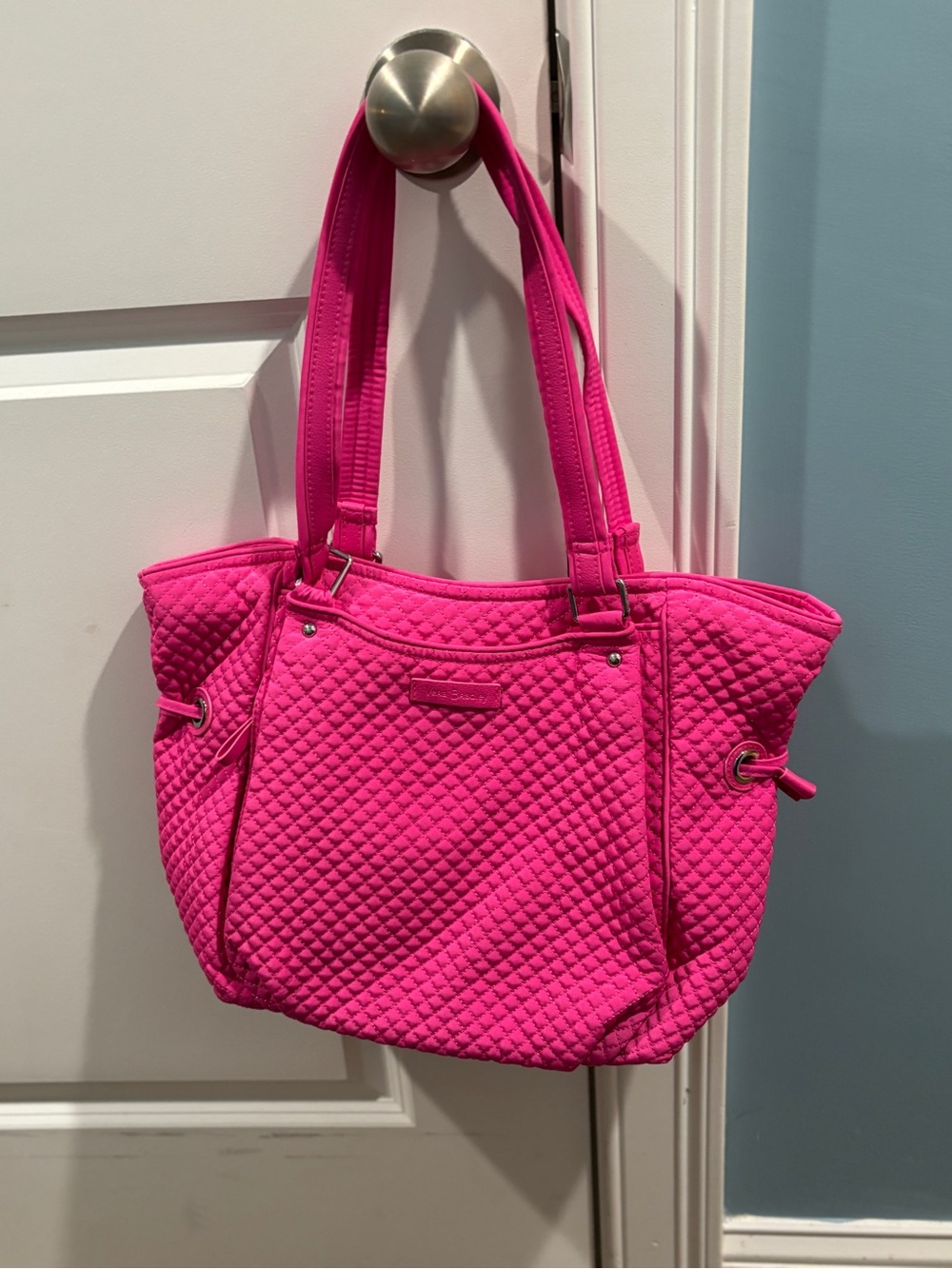 Vera Bradley Glenna Iconic Microfiber Shoulder Bag in Hot Pink